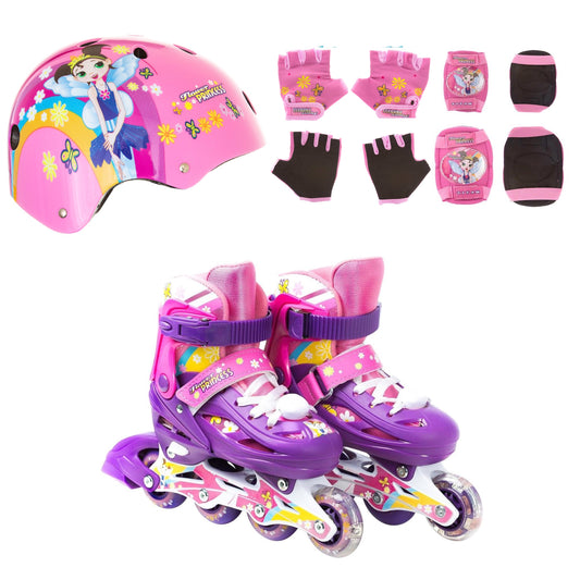 Titan Flower Princess Inline Skate Bundle, Size large, with Helmet and Padset