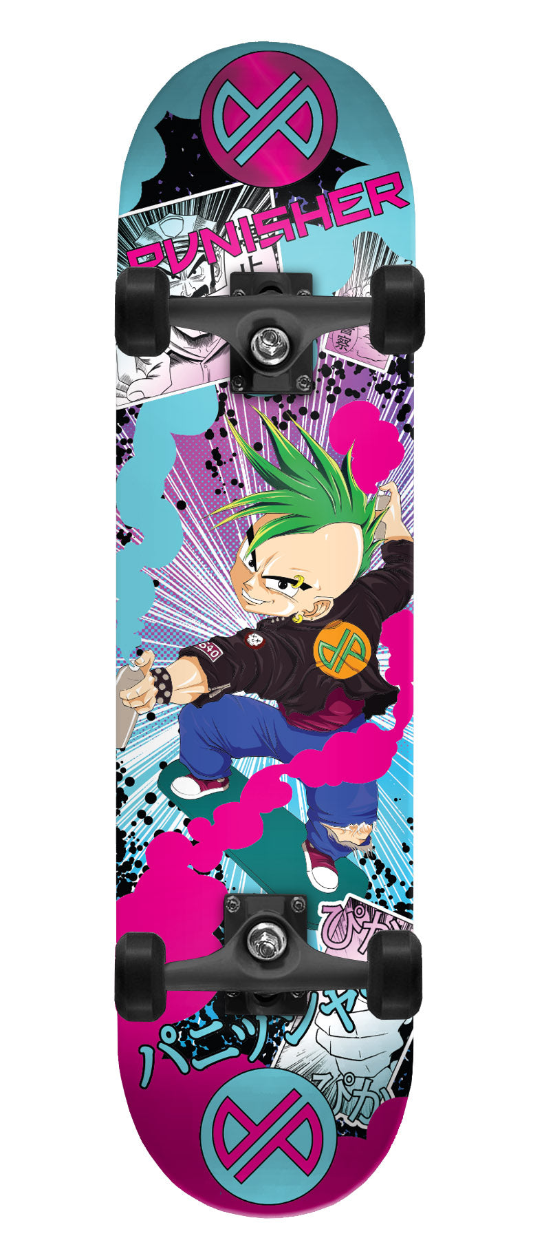 PUNISHER® SKATEBOARDS | YOUTH SERIES | ANIME BEGINNER COMPLETE SKATEBOARD