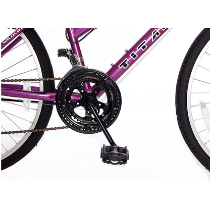 Titan Wildcat Women’s Mountain Bike – 18-Speed, White & Lavender Frame
